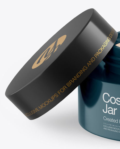 Download Opened Glossy Cosmetic Jar Mockup In Jar Mockups On Yellow Images Object Mockups