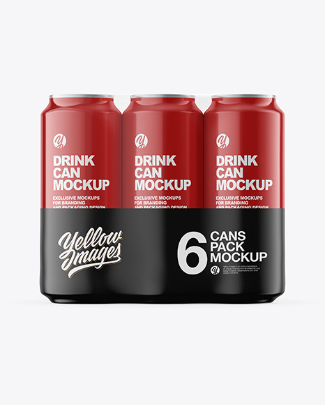 Download 6 Pack Glossy Cans Mockup In Can Mockups On Yellow Images Object Mockups