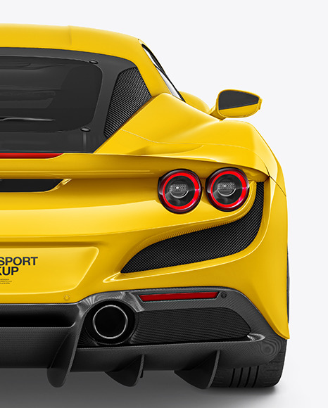 Sport Car Mockup   Back View PSD #2