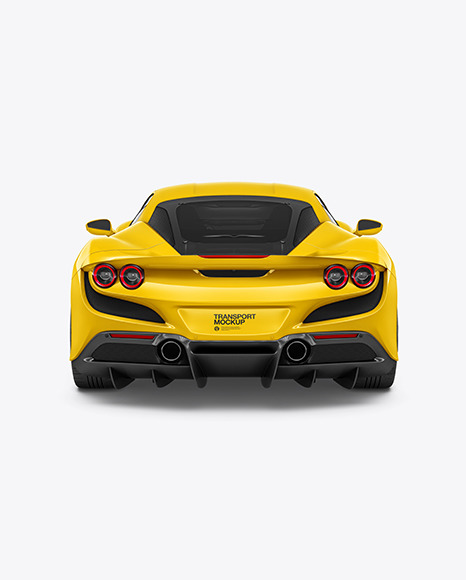 Sport Car Mockup   Back View PSD #6