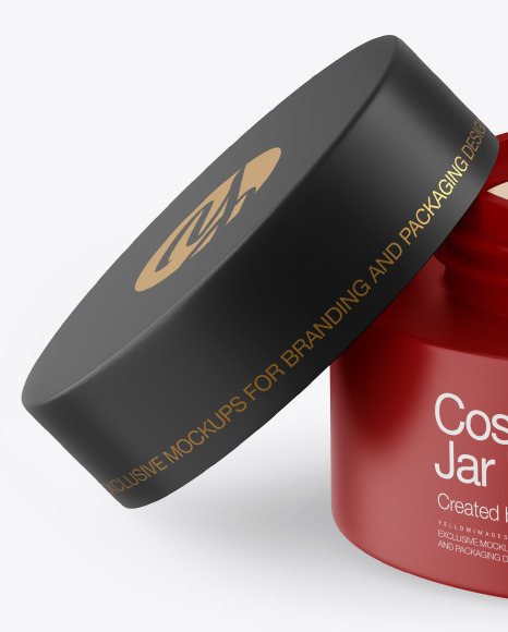 Opened Matte Cosmetic Jar Mockup PSD #3