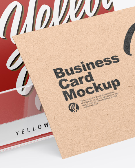 Business Cards w  Transparent Holder Mockup PSD #1