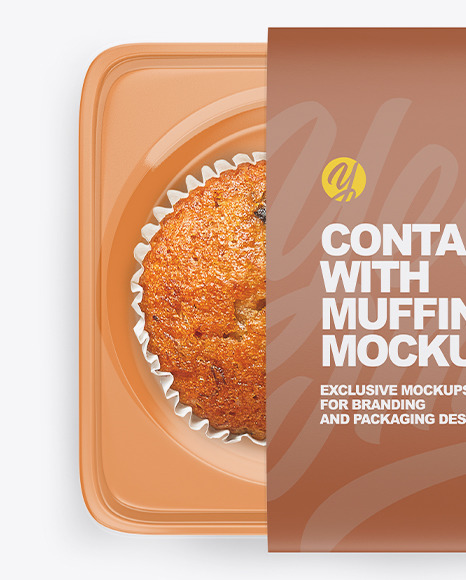 Container with Muffins Mockup PSD #1
