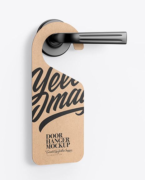Kraft Door Hanger Mockup PSD #2