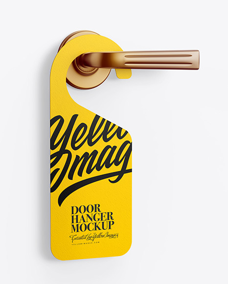 Paper Door Hanger Mockup PSD #2
