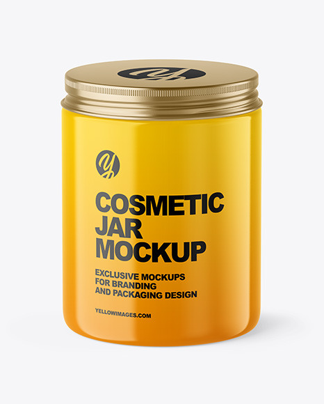 Glossy Cosmetic Jar Mockup PSD #3