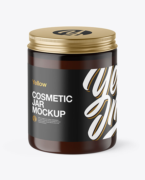 Amber Cosmetic Jar Mockup PSD #2