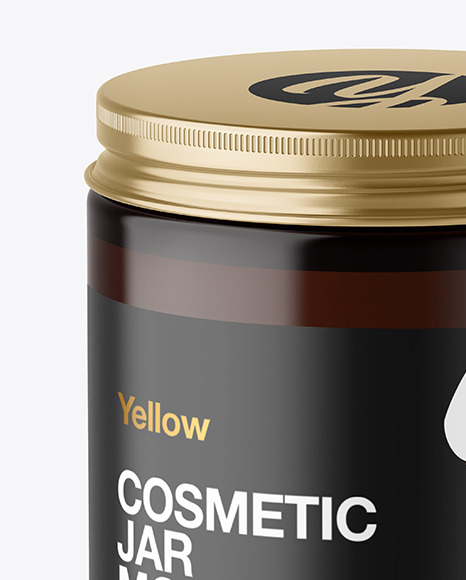 Amber Cosmetic Jar Mockup PSD #3