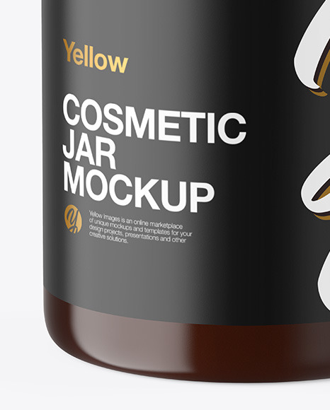 Amber Cosmetic Jar Mockup PSD #4