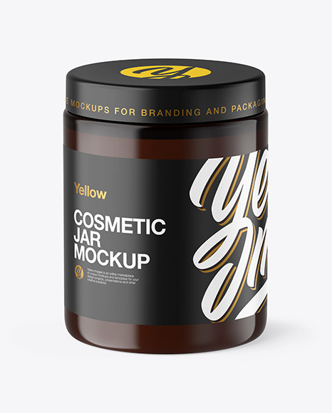 Amber Cosmetic Jar Mockup