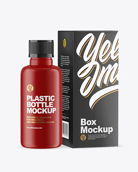 Matte Bottle with Box Mockup