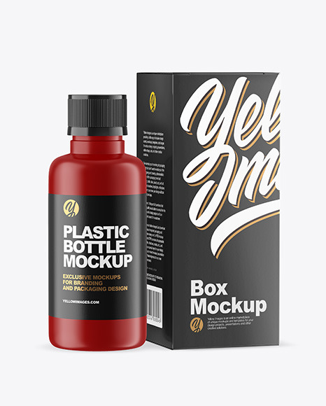 Matte Bottle with Box Mockup PSD #2