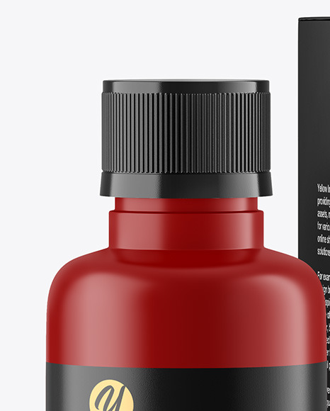 Matte Bottle with Box Mockup PSD #1