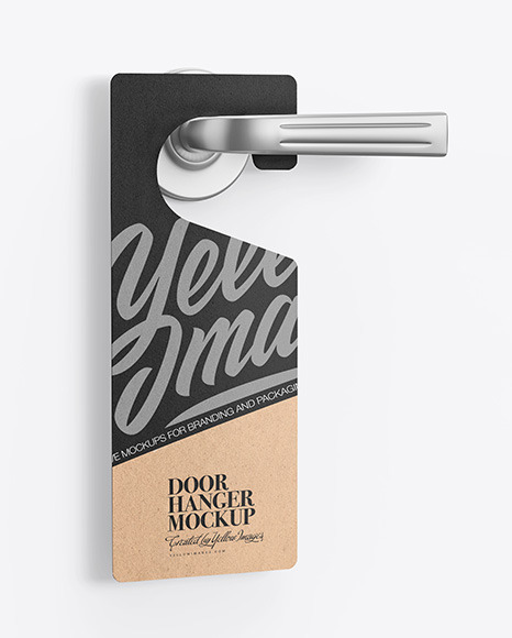 Kraft Door Hanger Mockup PSD #2