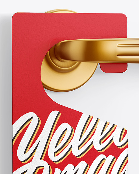 Paper Door Hanger Mockup PSD #1