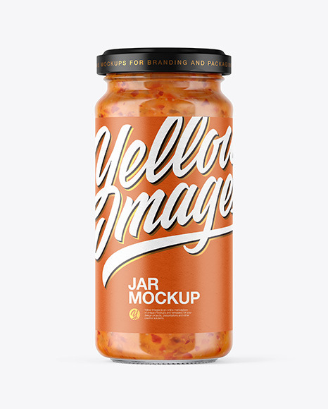 Clear Glass Jar with Sweet Chili Thai Sauce Mockup PSD #2