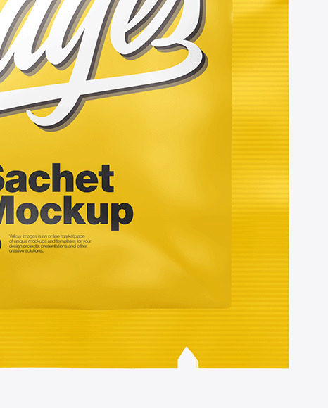 Download Glossy Square Sachet Mockup In Sachet Mockups On Yellow Images Object Mockups