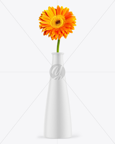 Ceramic Vase with Gerbera Flower Mockup PSD #3