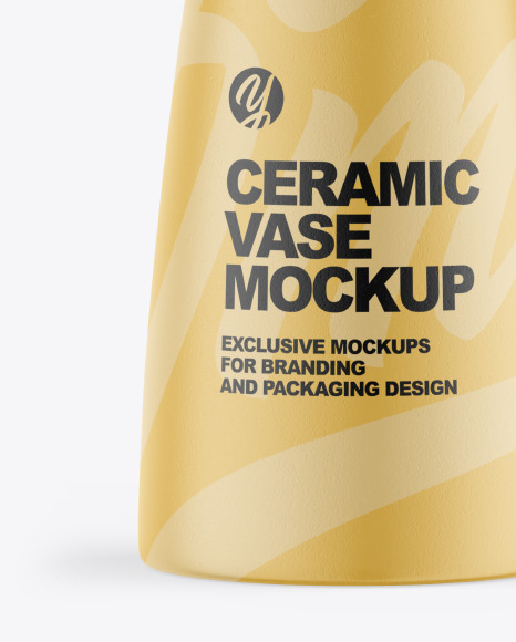 Ceramic Vase with Gerbera Flower Mockup PSD #1
