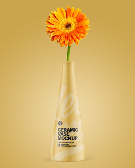 Ceramic Vase with Gerbera Flower Mockup PSD #6