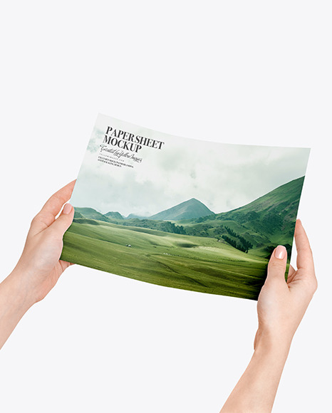 Paper Sheet in Hands Mockup PSD #2