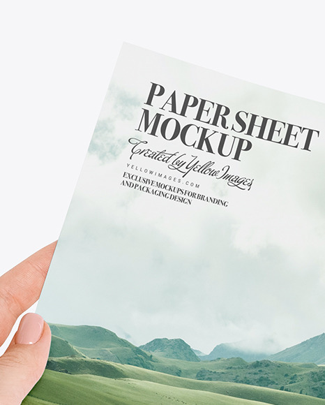 Paper Sheet in Hands Mockup PSD #3