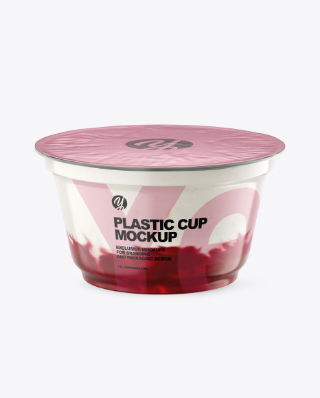 Plastic Cup w/ Yogurt and Cherry Jam