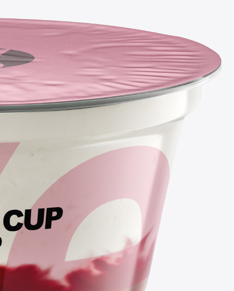 Plastic Cup w/ Yogurt and Cherry Jam