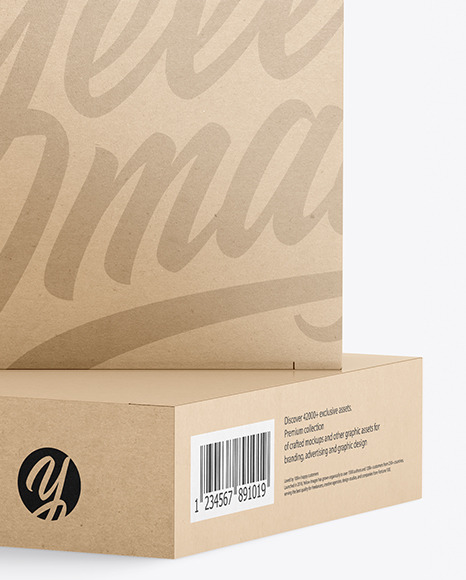 Two Kraft Paper Boxes Mockup PSD #4