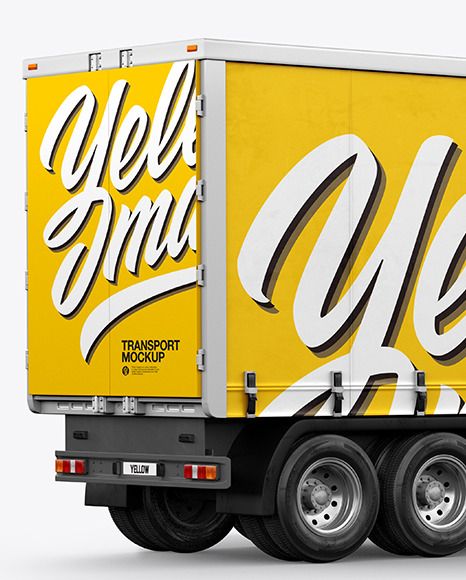 Truck Mockup   Back Half Side View PSD #1