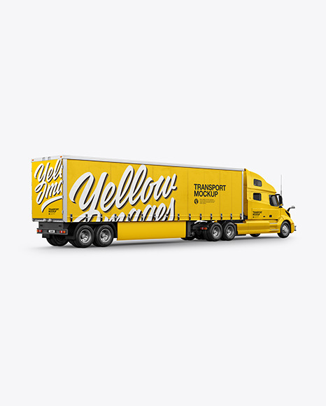 Truck Mockup   Back Half Side View PSD #7