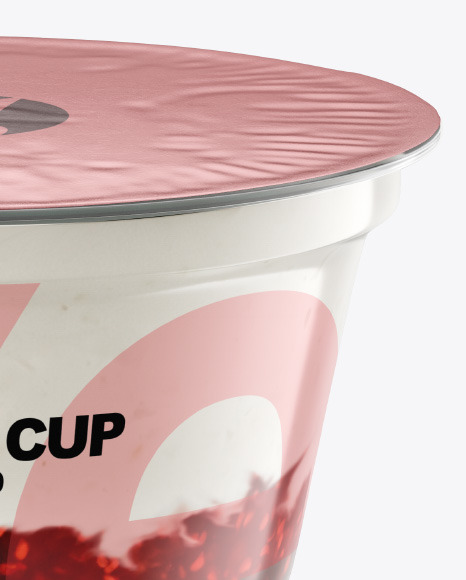 Plastic Cup w  Yogurt and Raspberry Jam PSD #2
