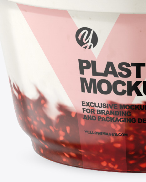 Plastic Cup w  Yogurt and Raspberry Jam PSD #1