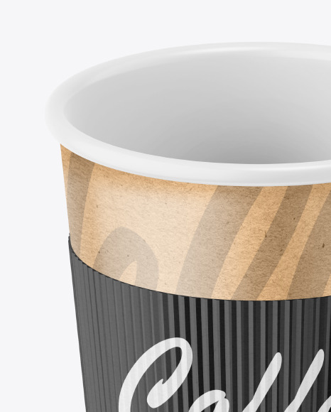 Kraft Paper Coffee Cup With Holder Mockup PSD #1