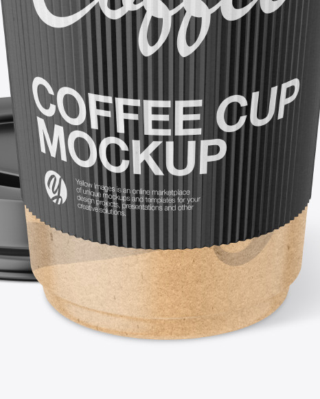 Kraft Paper Coffee Cup With Holder Mockup PSD #6