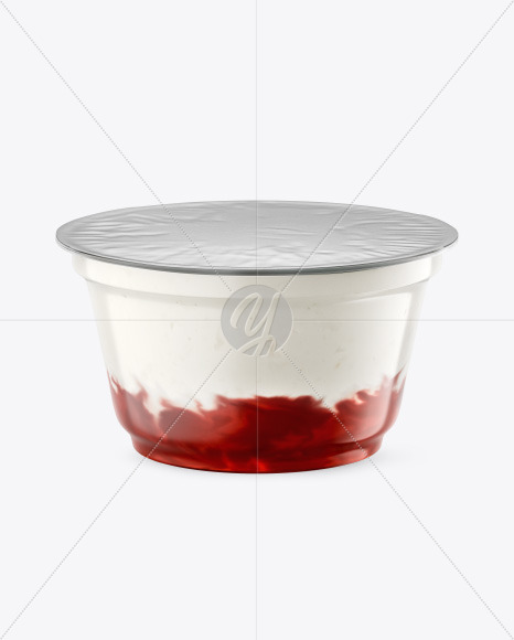 Free Plastic Cup w/ Yogurt and Strawberry Jam