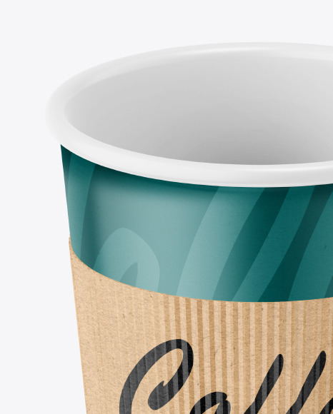Coffee Cup With Kraft Holder Mockup PSD #1