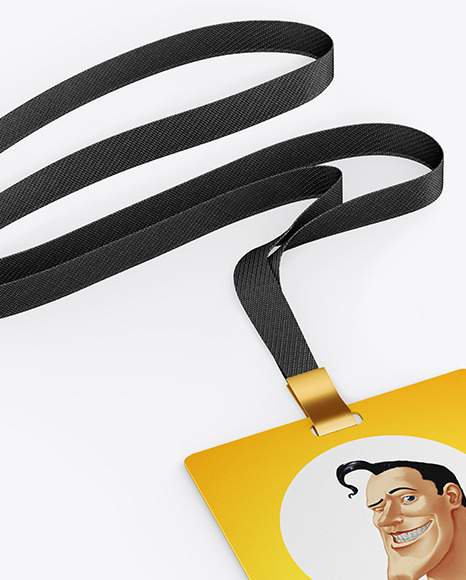 Lanyard w  Plastic ID Card Mockup PSD #2