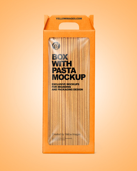Kraft Box with Spaghetti Pasta Mockup PSD #6