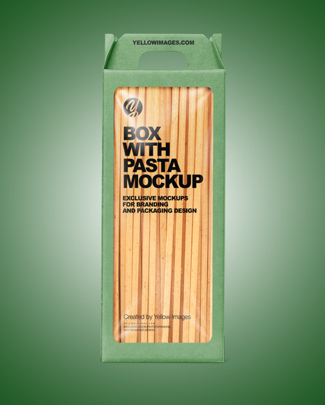 Kraft Box with Fettuccine Pasta Mockup PSD #6