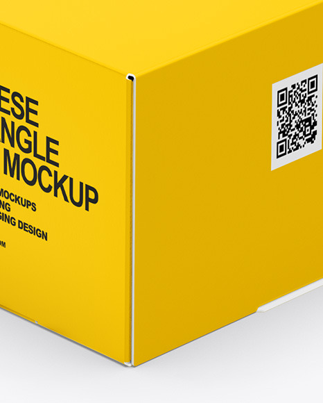 Glossy Plastic Triangle Cheese Box Mockup PSD #2