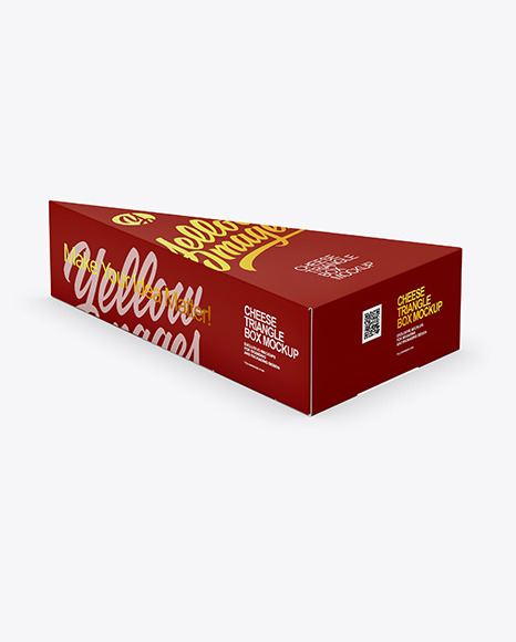 Glossy Plastic Triangle Cheese Box Mockup PSD #7
