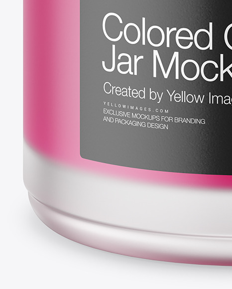 Opened Frosted Glass Jar With Colored Gel Mockup PSD #1