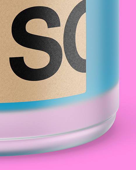 Opened Frosted Glass Jar With Colored Gel Mockup PSD #5