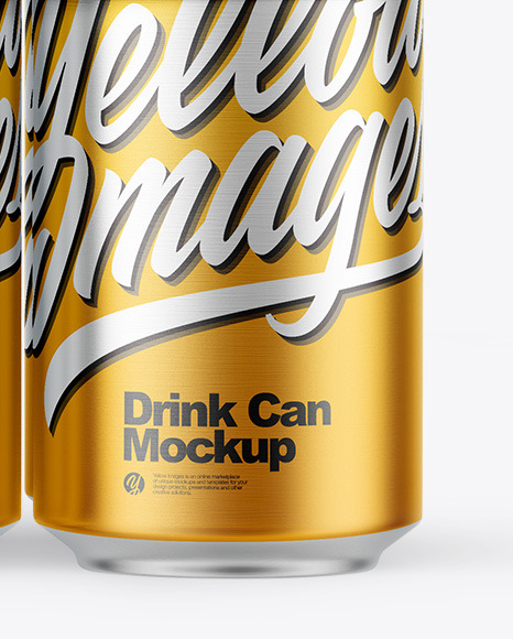 6 Pack Matte Metallic Cans with Holder Mockup PSD #6