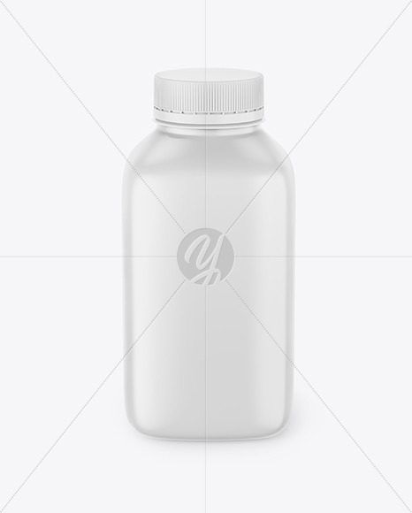 Glossy Square Plastic Bottle Mockup PSD #3