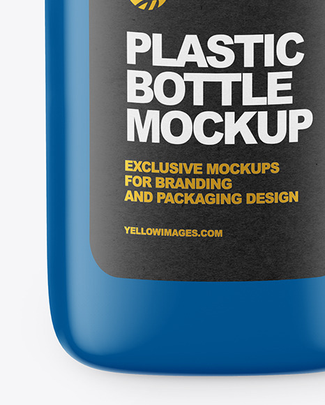 Glossy Square Plastic Bottle Mockup PSD #7