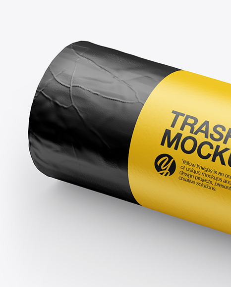 Download 120l Matte Trash Bags Mockup In Bag Sack Mockups On Yellow Images Object Mockups