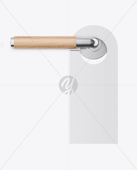 Paper Door Hanger W  Handle Mockup PSD #3