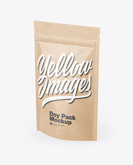 Download Kraft Stand Up Pouch Mockup In Pouch Mockups On Yellow Images Object Mockups